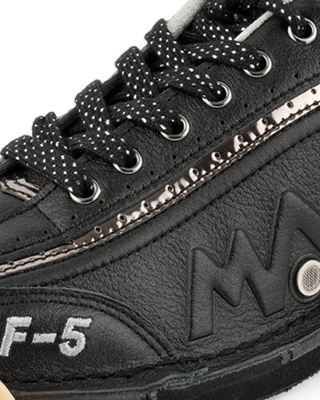 maxwelter f-5 bowling shoes black leather detail