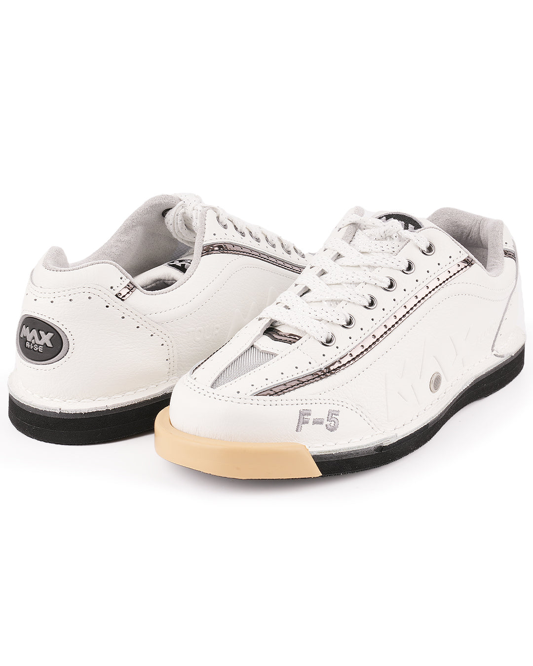 maxwelter f-5 tour bowling shoes white leather both